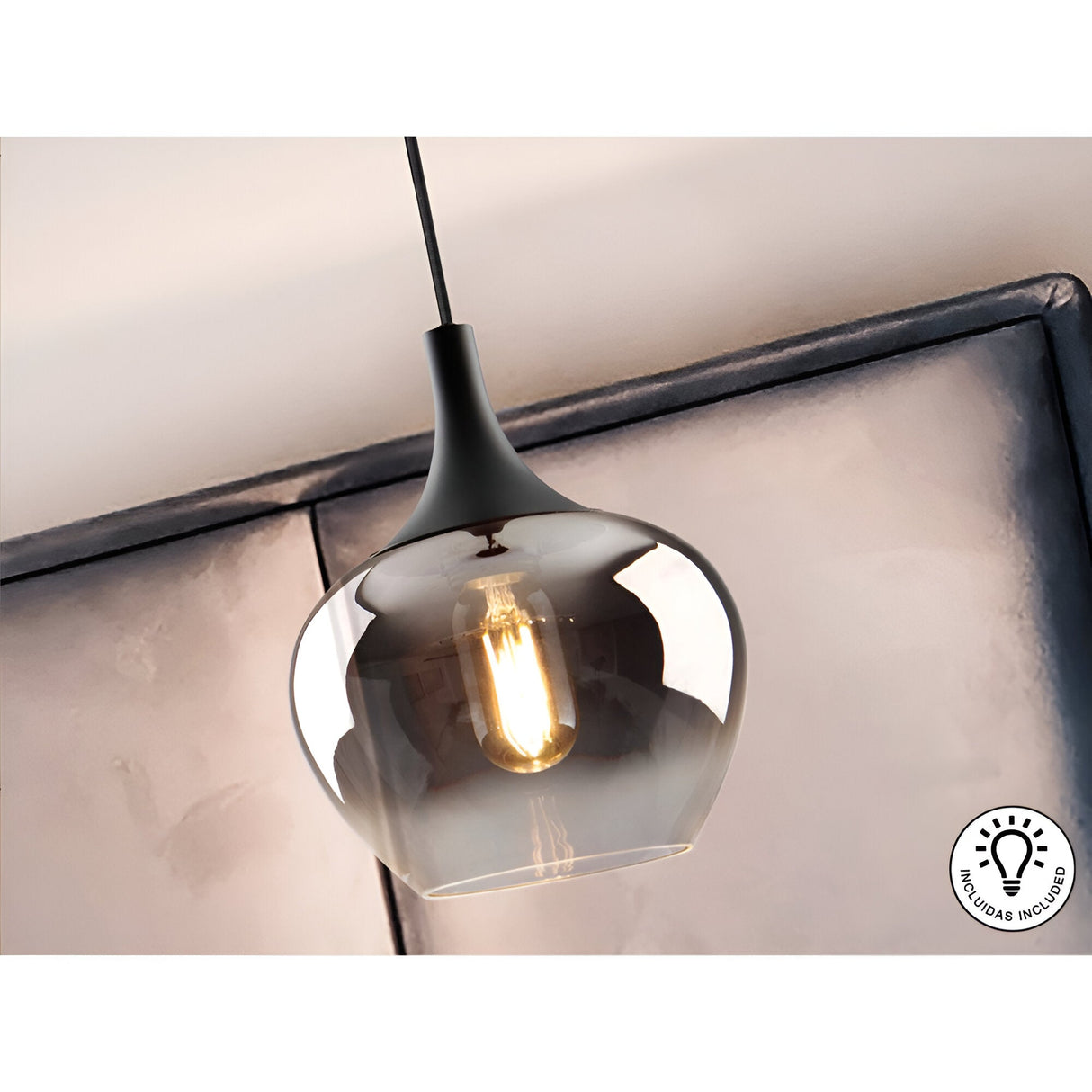 Opaz Small 1 Light Pendant - Smoked Black