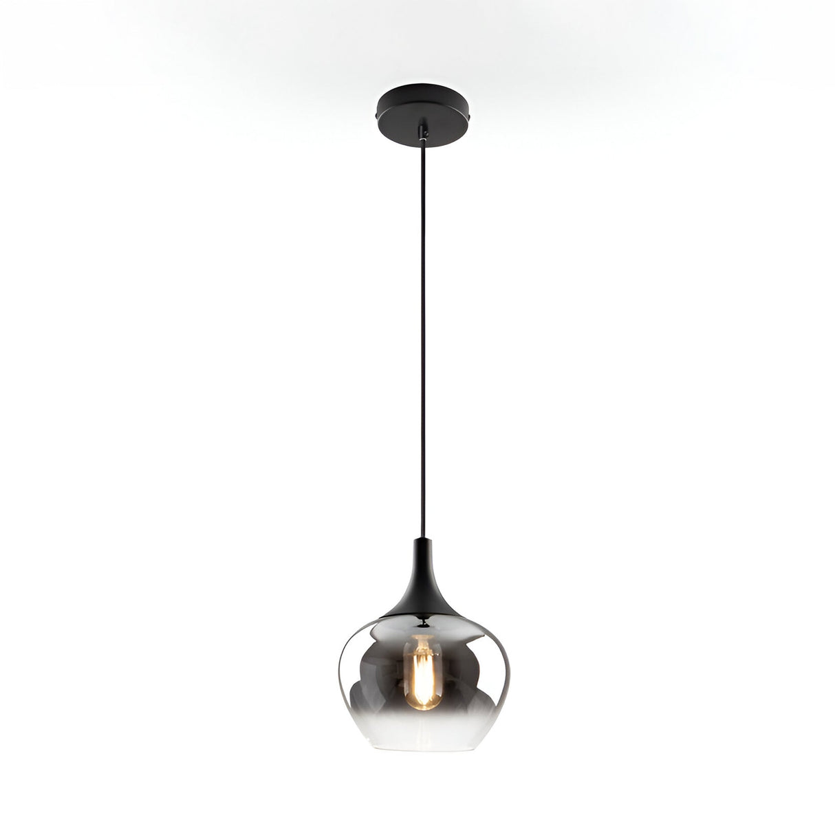 Opaz Small 1 Light Pendant - Smoked Black