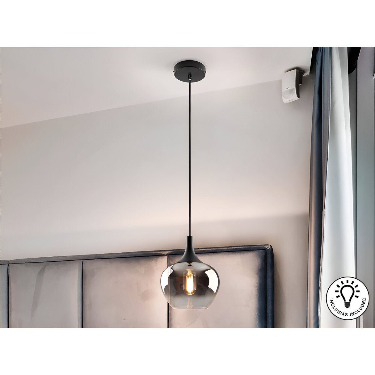 Opaz Small 1 Light Pendant - Smoked Black