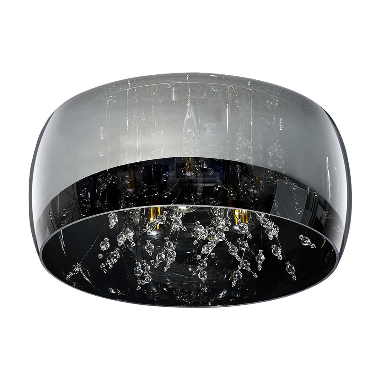 Crystel 3 Light Glass Ceiling Light – Chrome