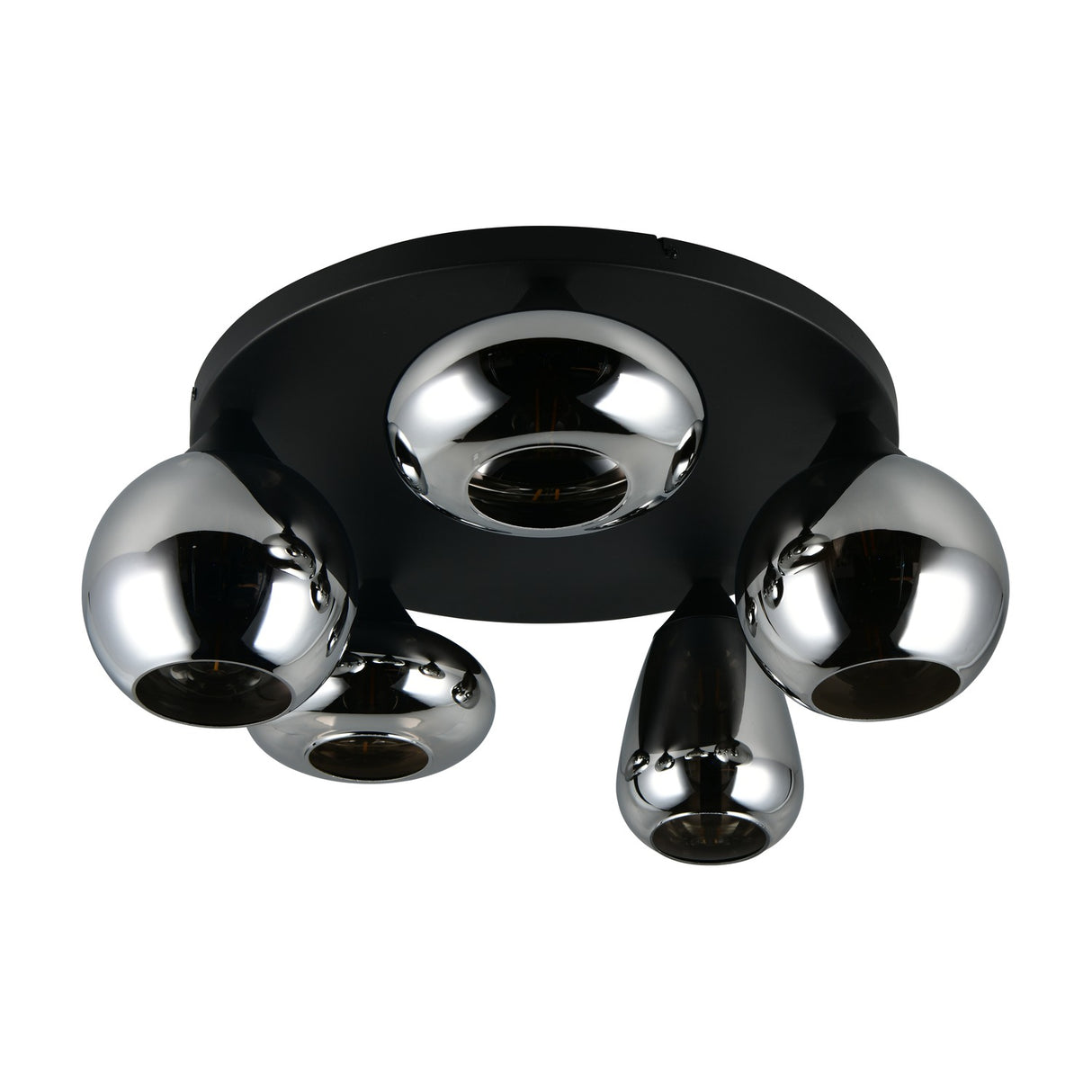 Lumina 5 Light Glass Ceiling Light – Matt Black