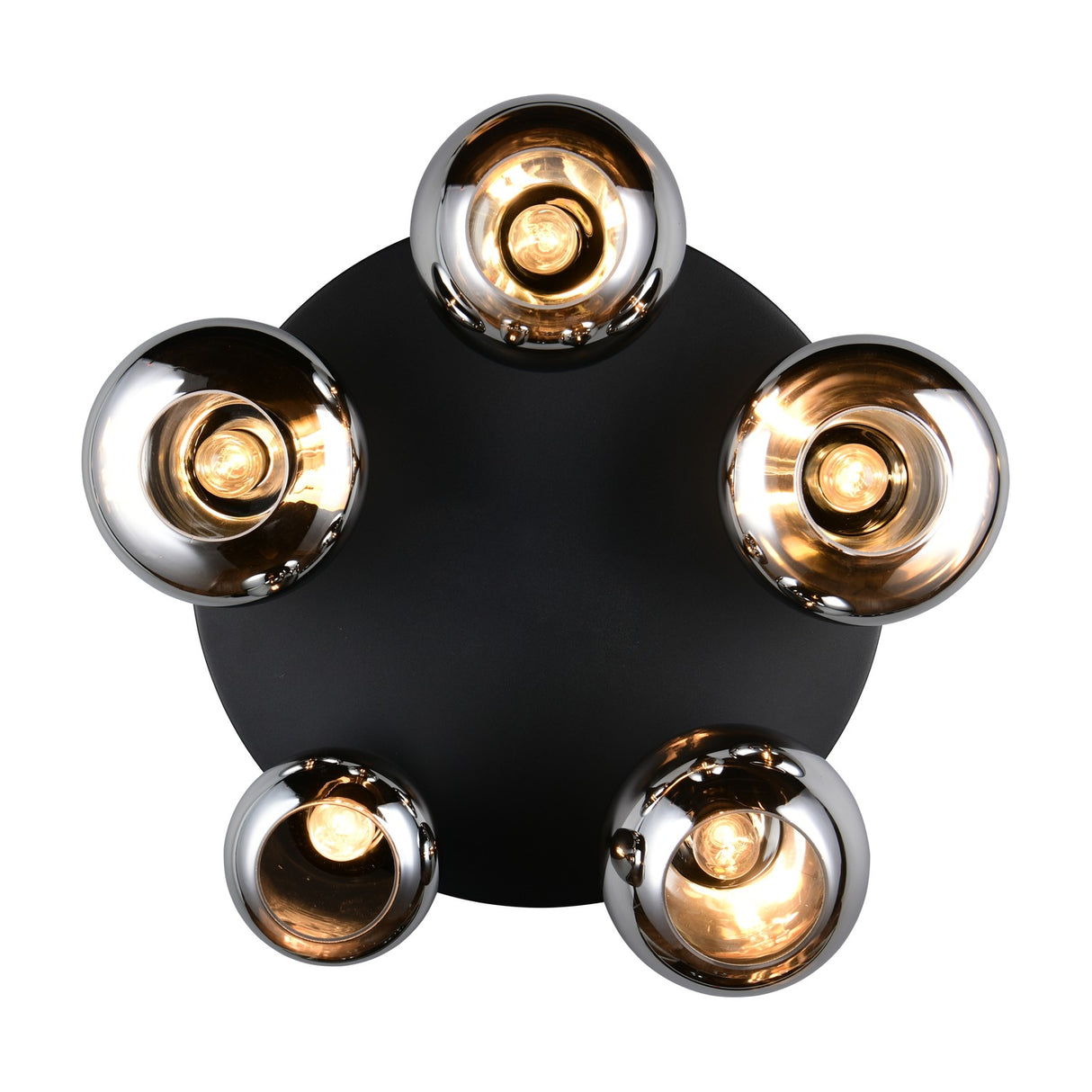 Lumina 5 Light Glass Ceiling Light – Matt Black