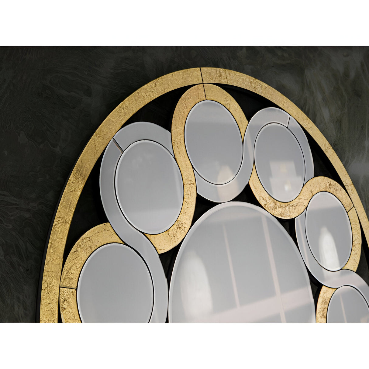Zendaya Ringed Circle Wall Mirror Gold - 120cm