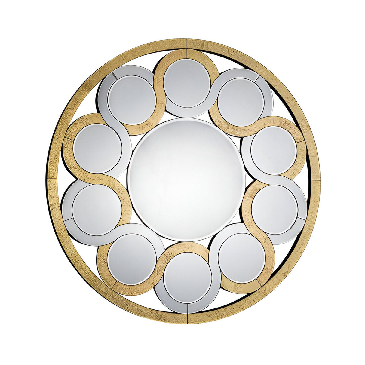 Zendaya Ringed Circle Wall Mirror Gold - 120cm