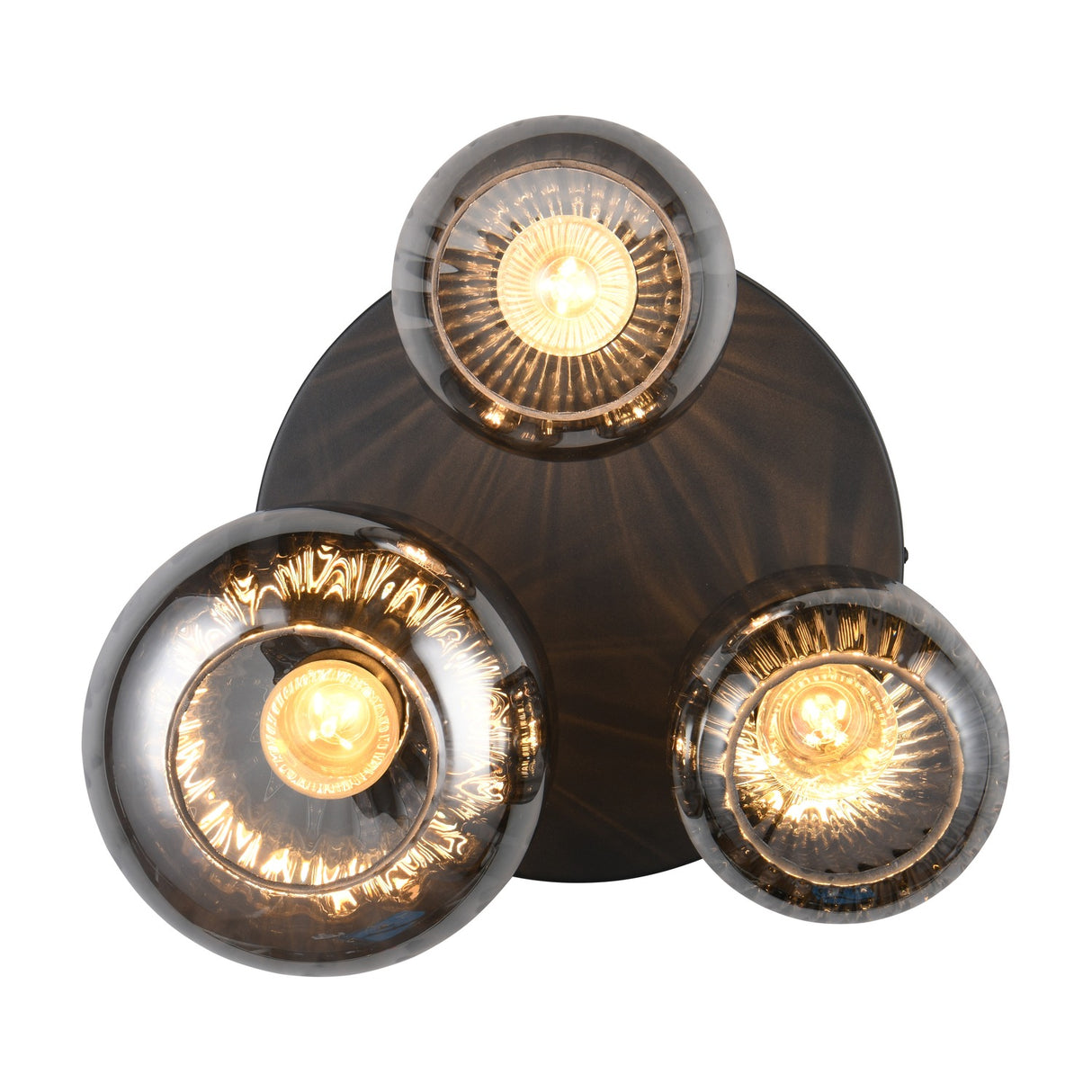 Diva 3 Light Glass Ceiling Light – Black & Gold