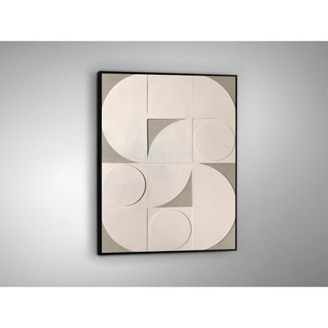 Geomia Textured Geometric Form Bas-Relief Acrylic Painting – 90x120cm