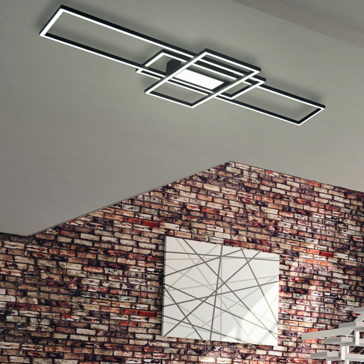 Irvine 3 Light LED Square Ceiling Light – Anthracite