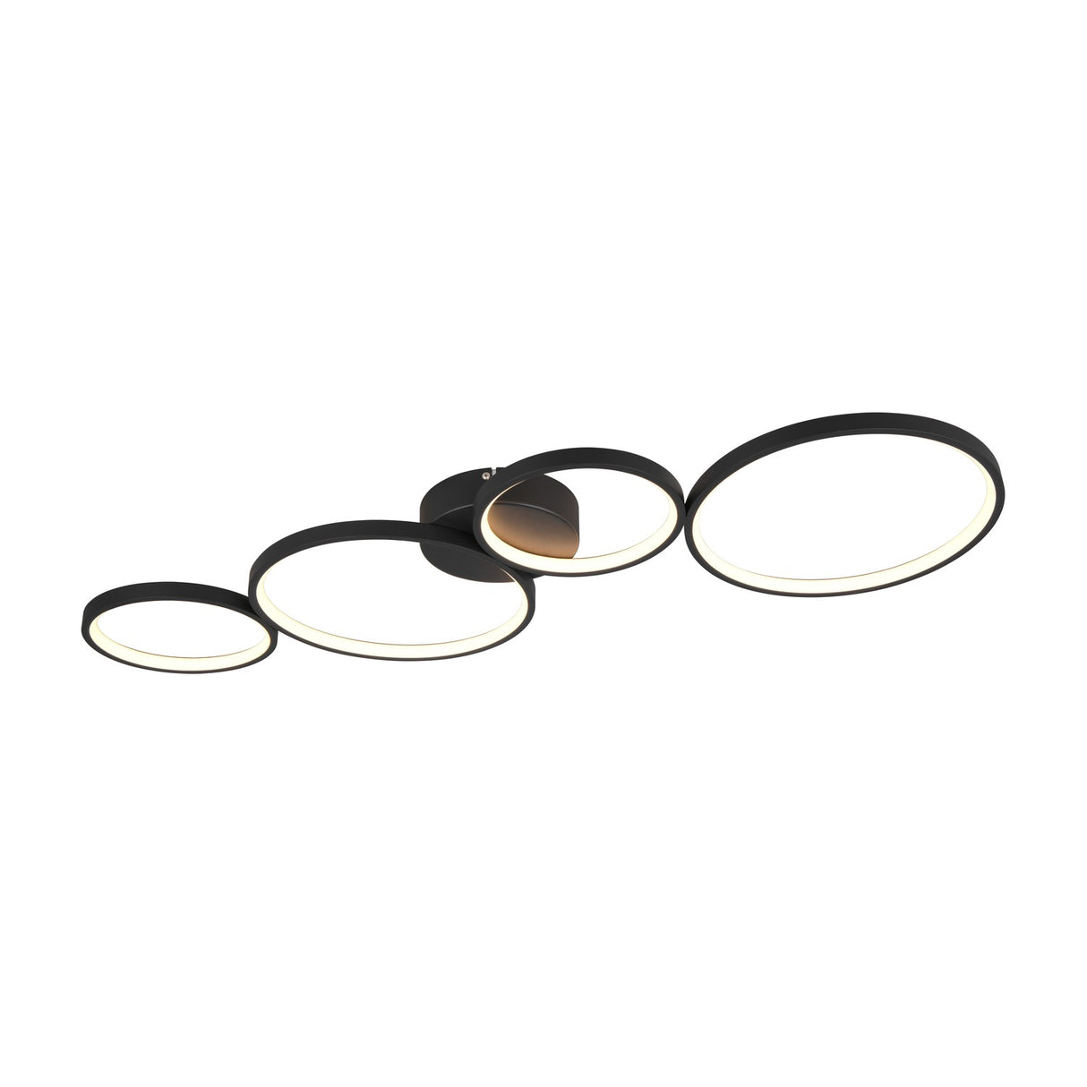 Rondo 4 Light LED Ring Chandelier – Matt Black