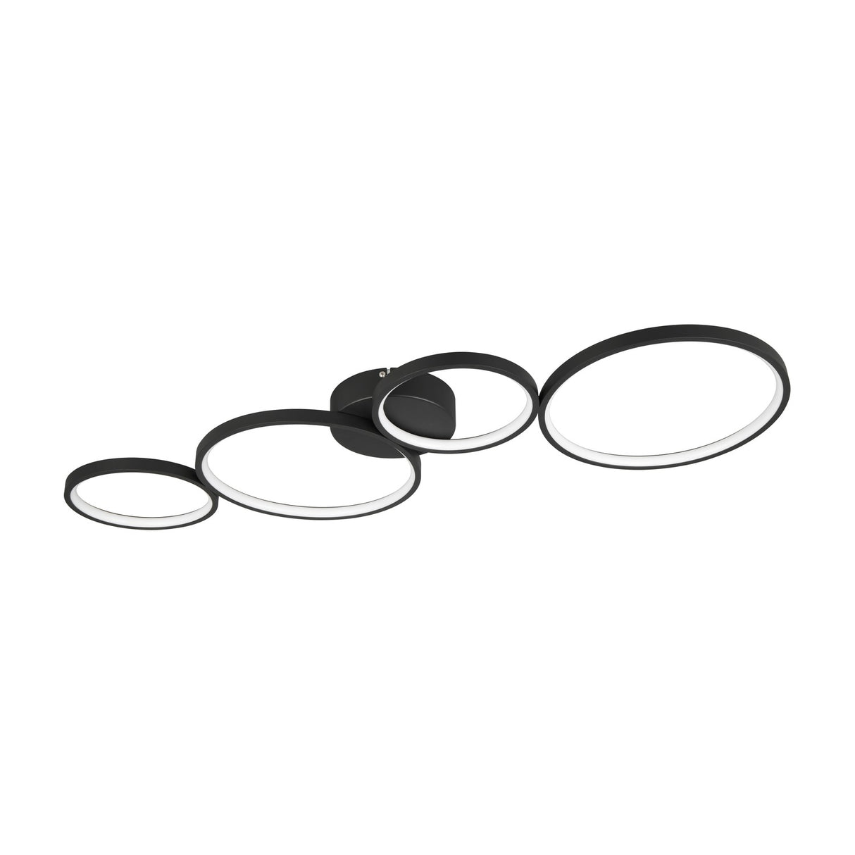 Rondo 4 Light LED Ring Chandelier – Matt Black