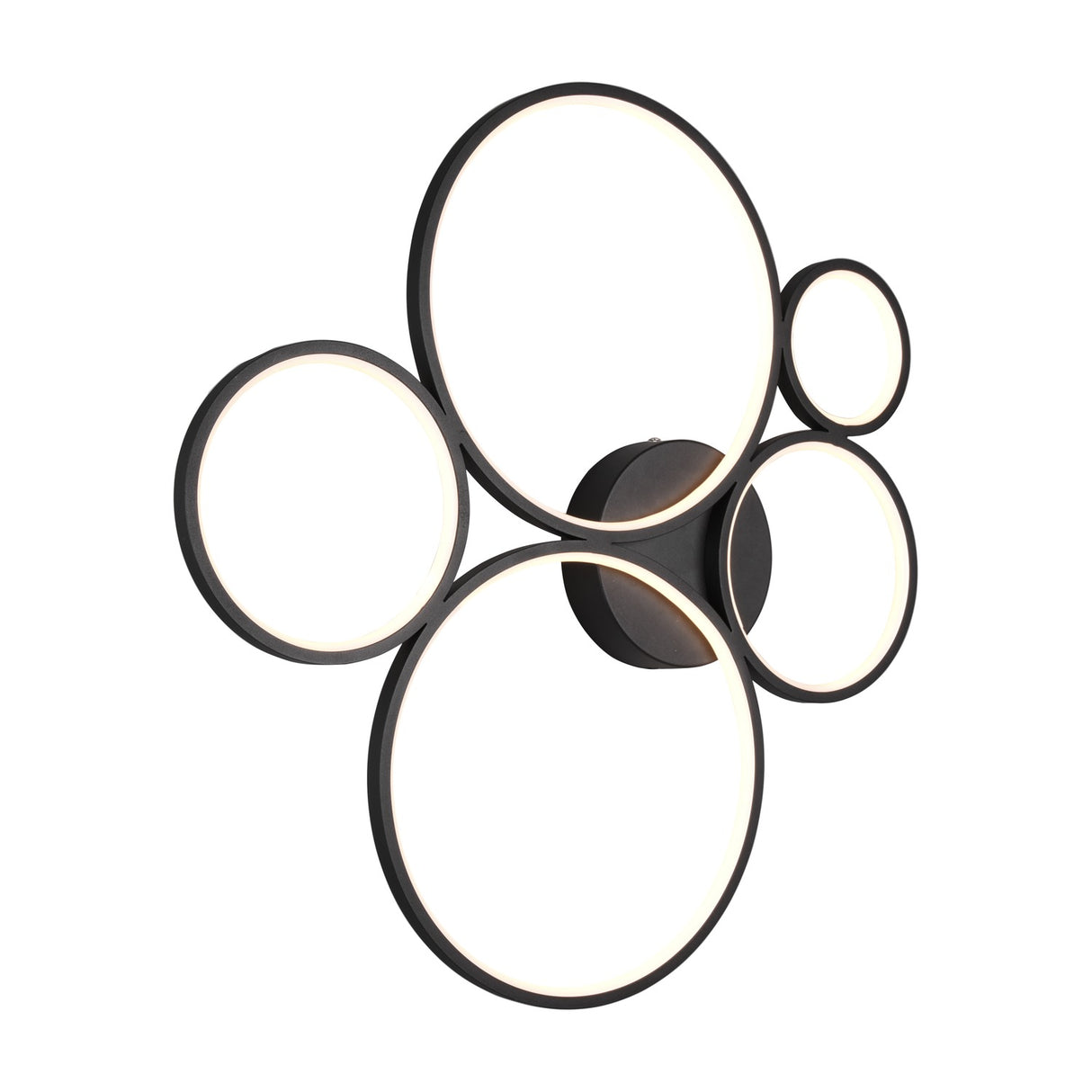 Rondo 5 Light LED Ring Chandelier – Matt Black