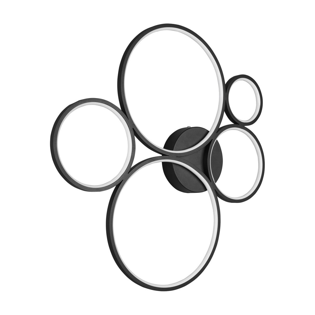 Rondo 5 Light LED Ring Chandelier – Matt Black