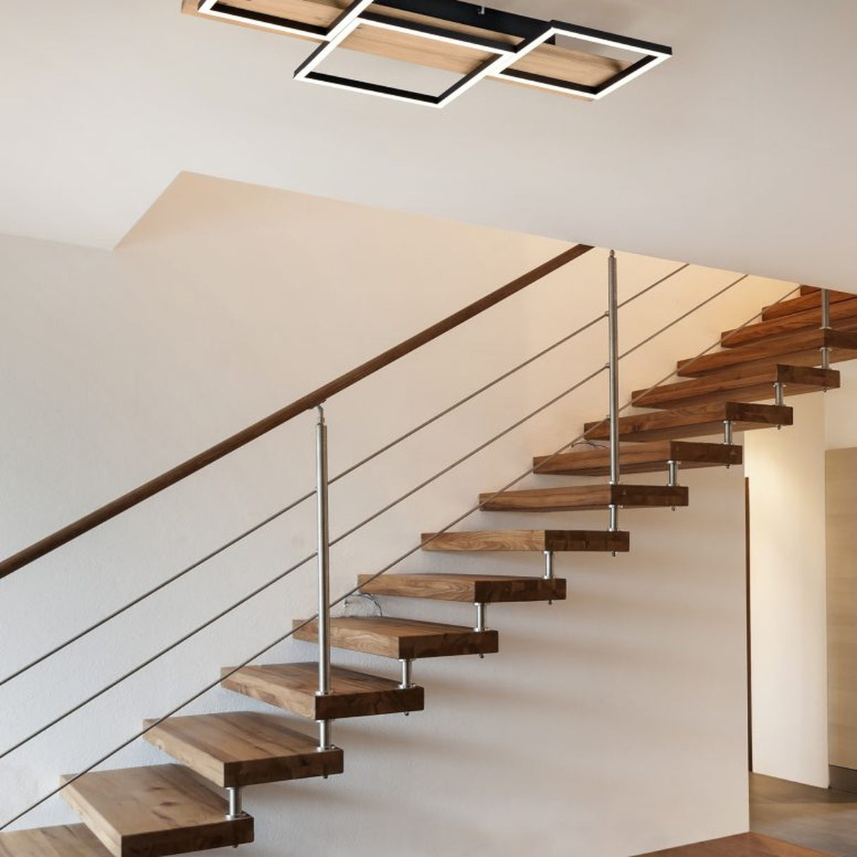 Harper 65cm LED Wooden Ceiling Light – Matt Black
