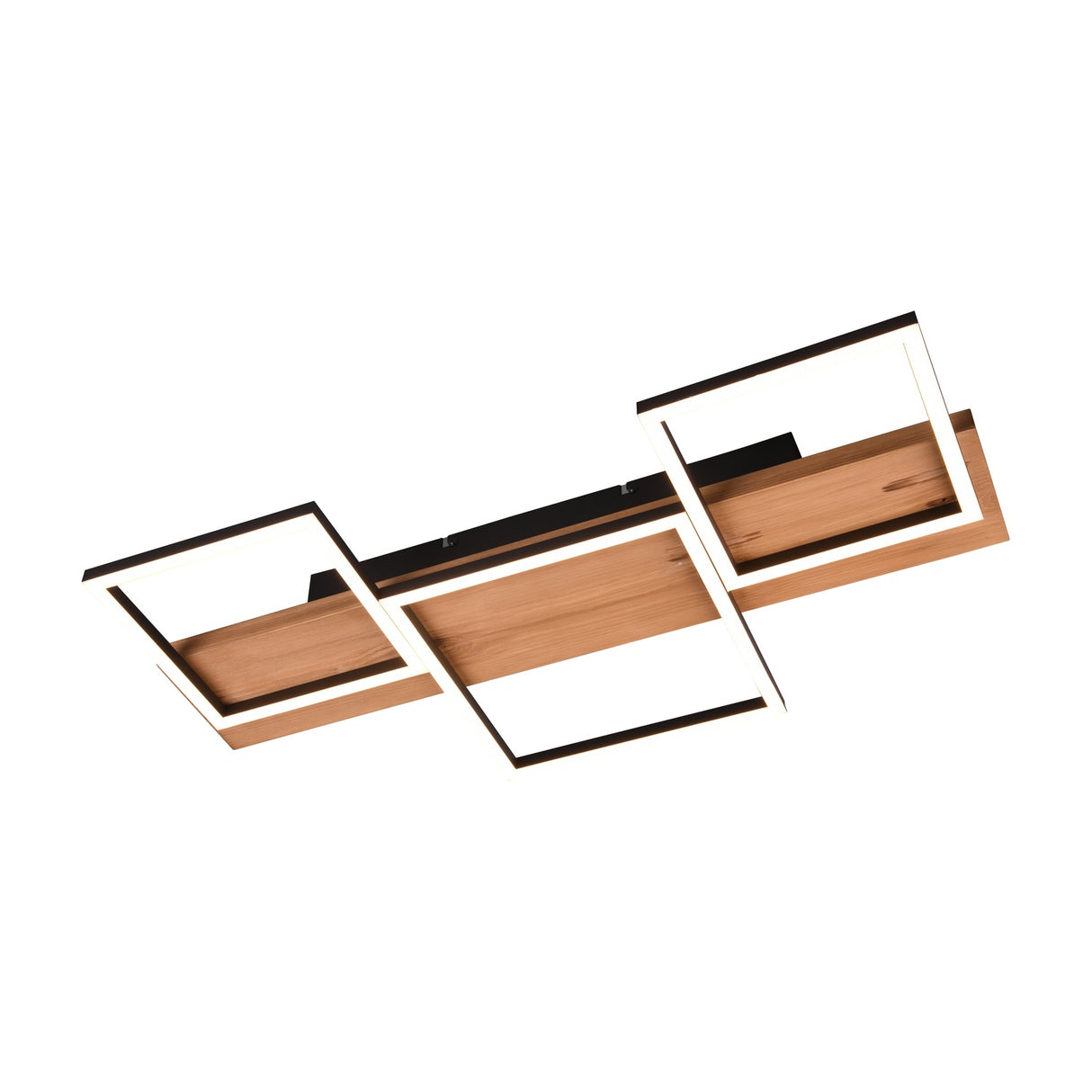 Harper 65cm LED Wooden Ceiling Light – Matt Black