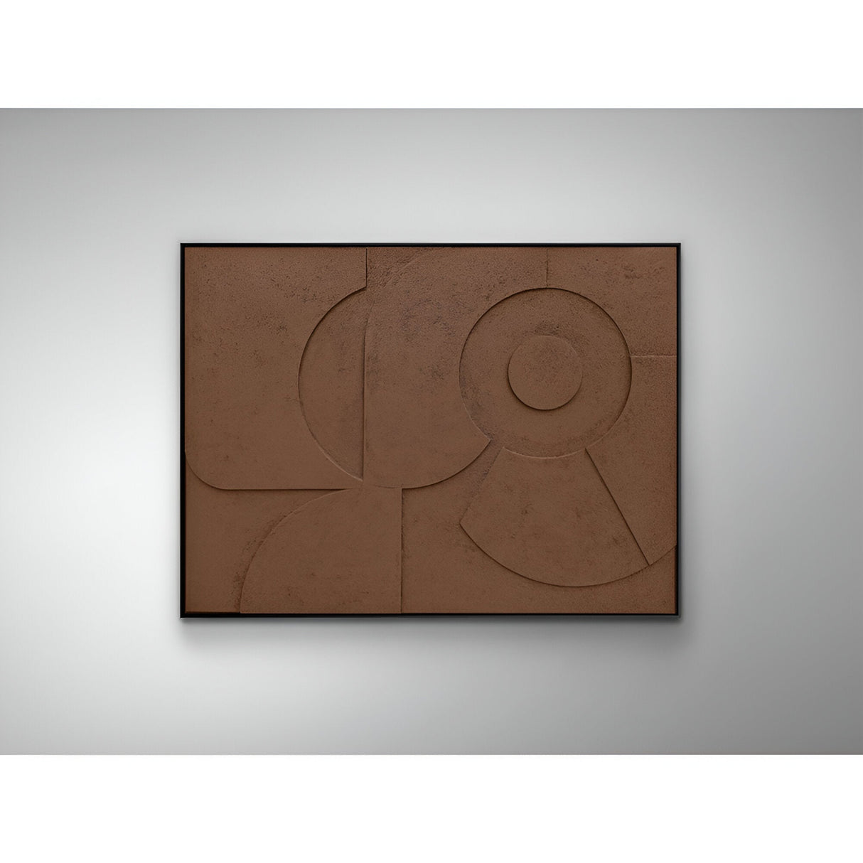 Morphos Earth-Toned Geometric Bas-Relief Acrylic Painting – 90x120cm