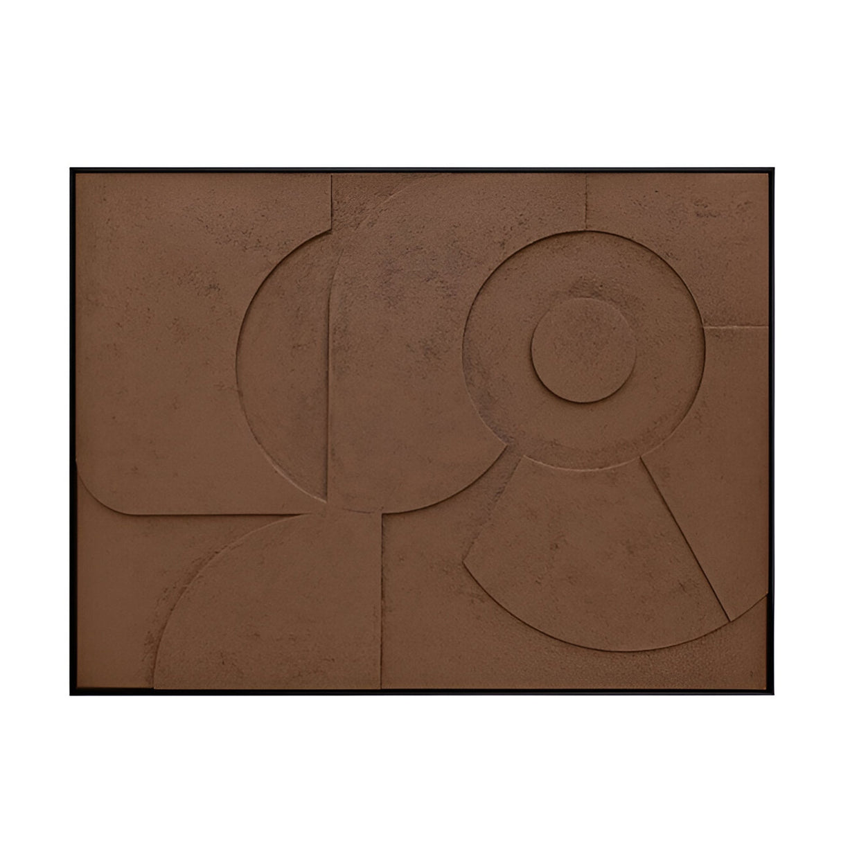 Morphos Earth-Toned Geometric Bas-Relief Acrylic Painting – 90x120cm