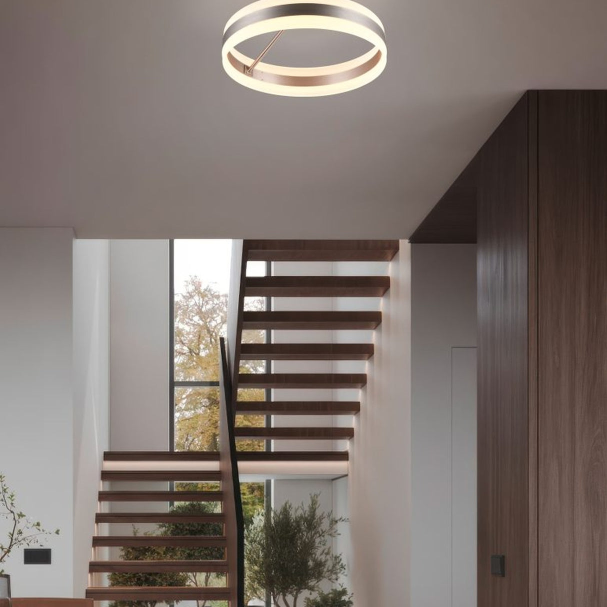 Dios LED Circular Ceiling Light – Satin Nickel