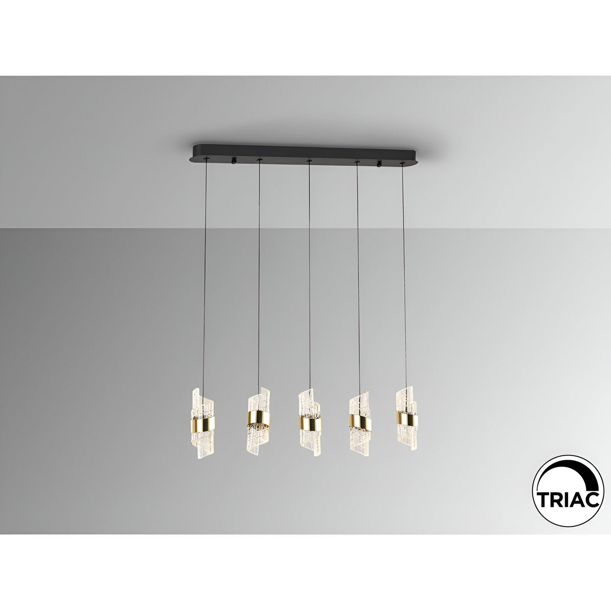 Iliada 5 Light Dimmable LED Bar Pendant 35W 3000K - Gold