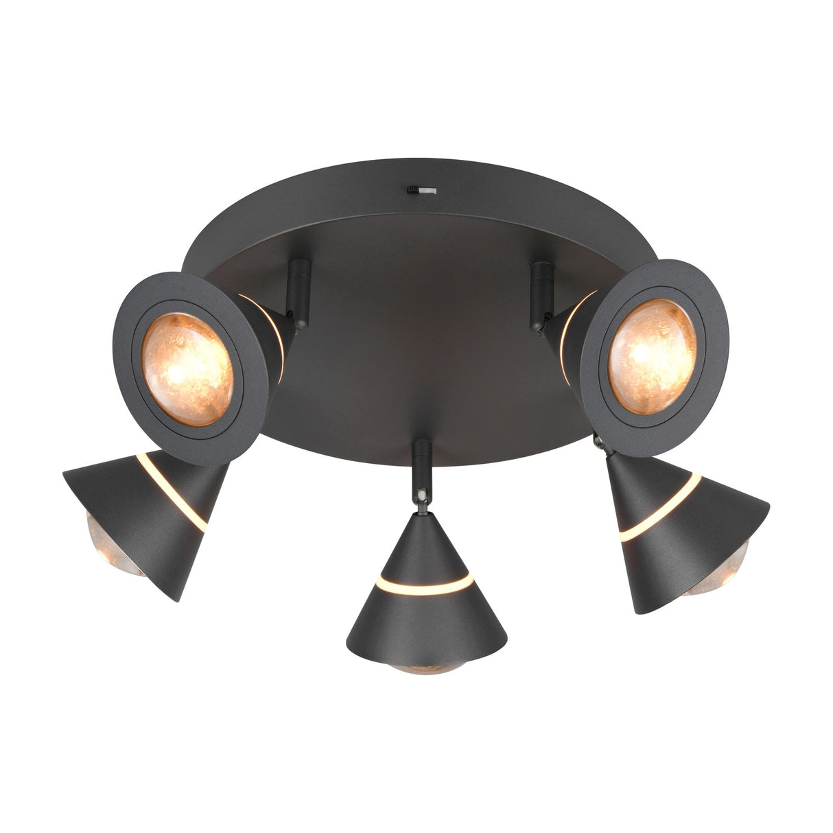 Romeo 5 Light LED Round Ceiling Light – Matt Black