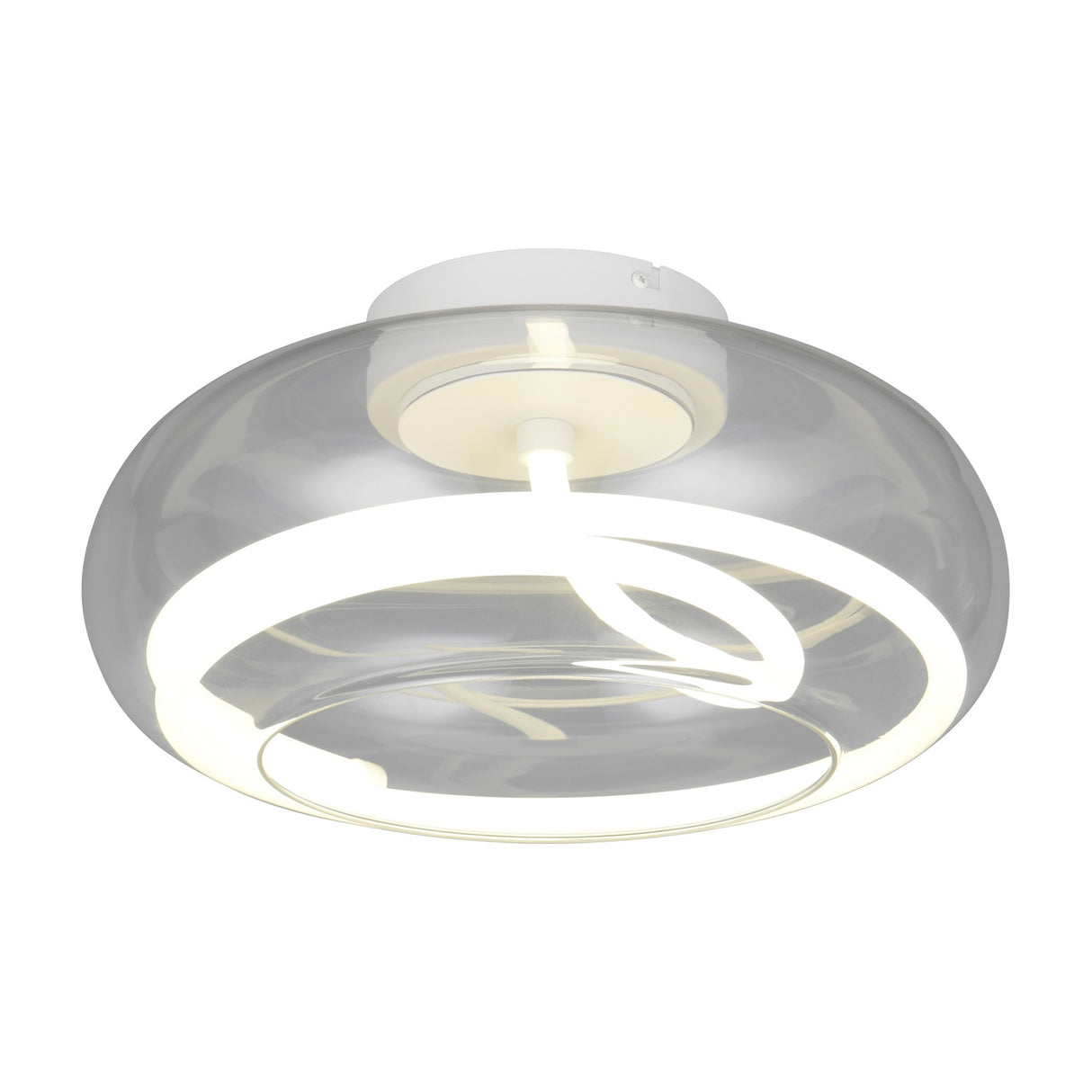 Tarsia LED Glass Ceiling Light – Matt White
