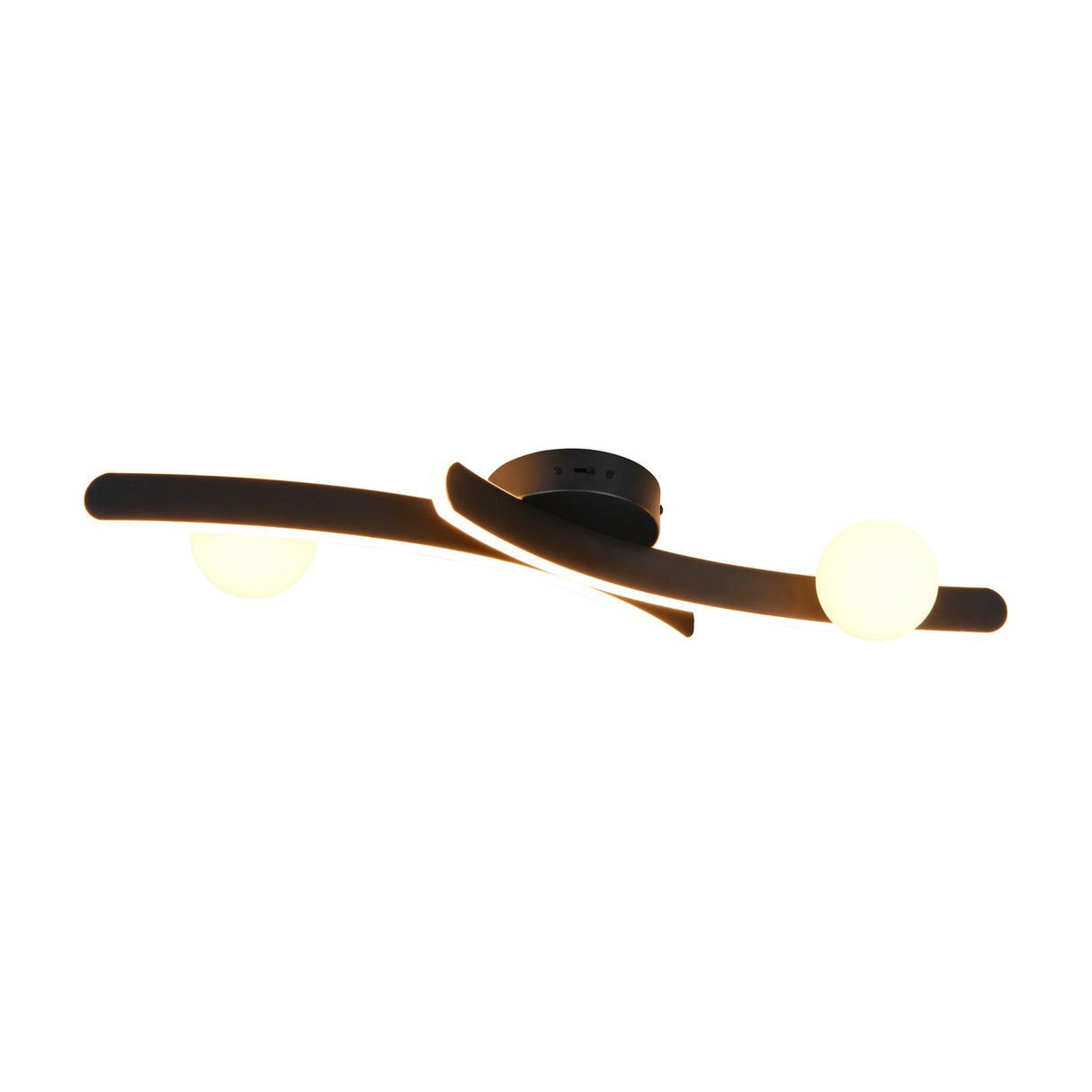 Napoli 2 Light LED Glass Ceiling Light – Matt Black