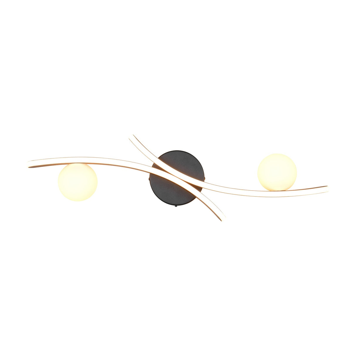 Napoli 2 Light LED Glass Ceiling Light – Matt Black