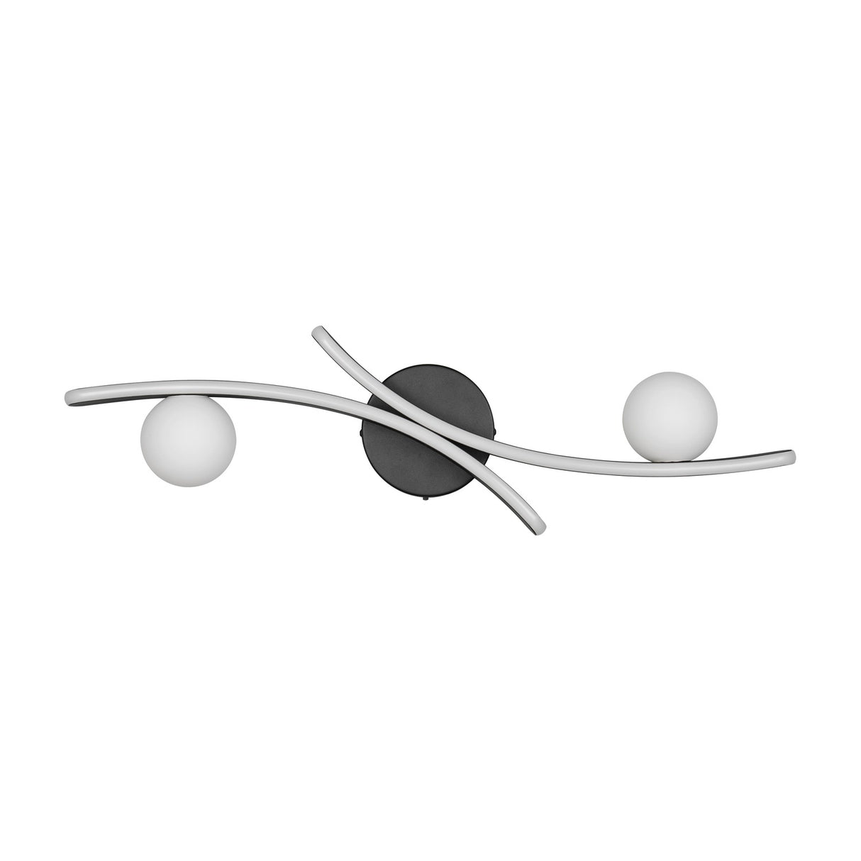 Napoli 2 Light LED Glass Ceiling Light – Matt Black