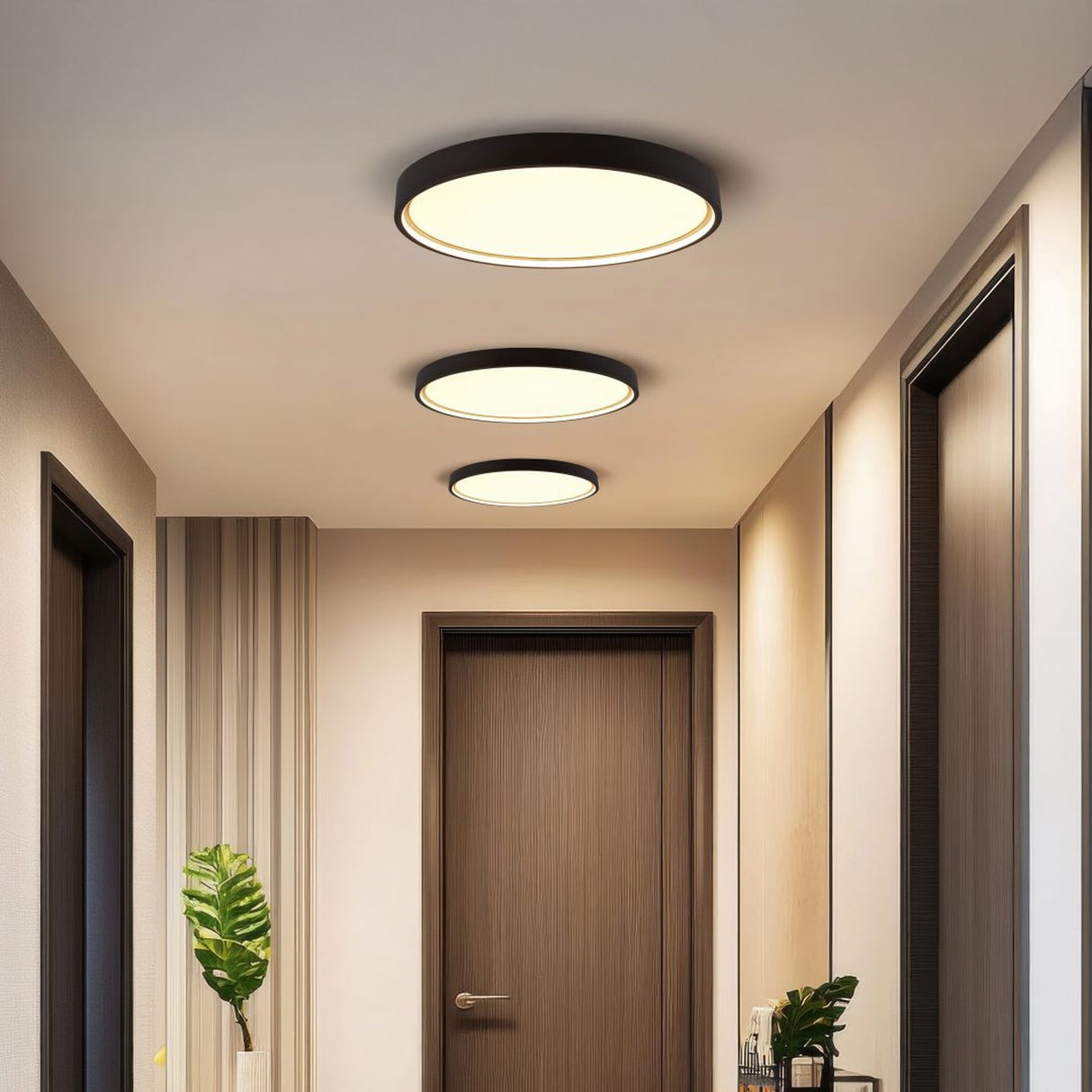 Doha LED Round Ceiling Light – Matt Black