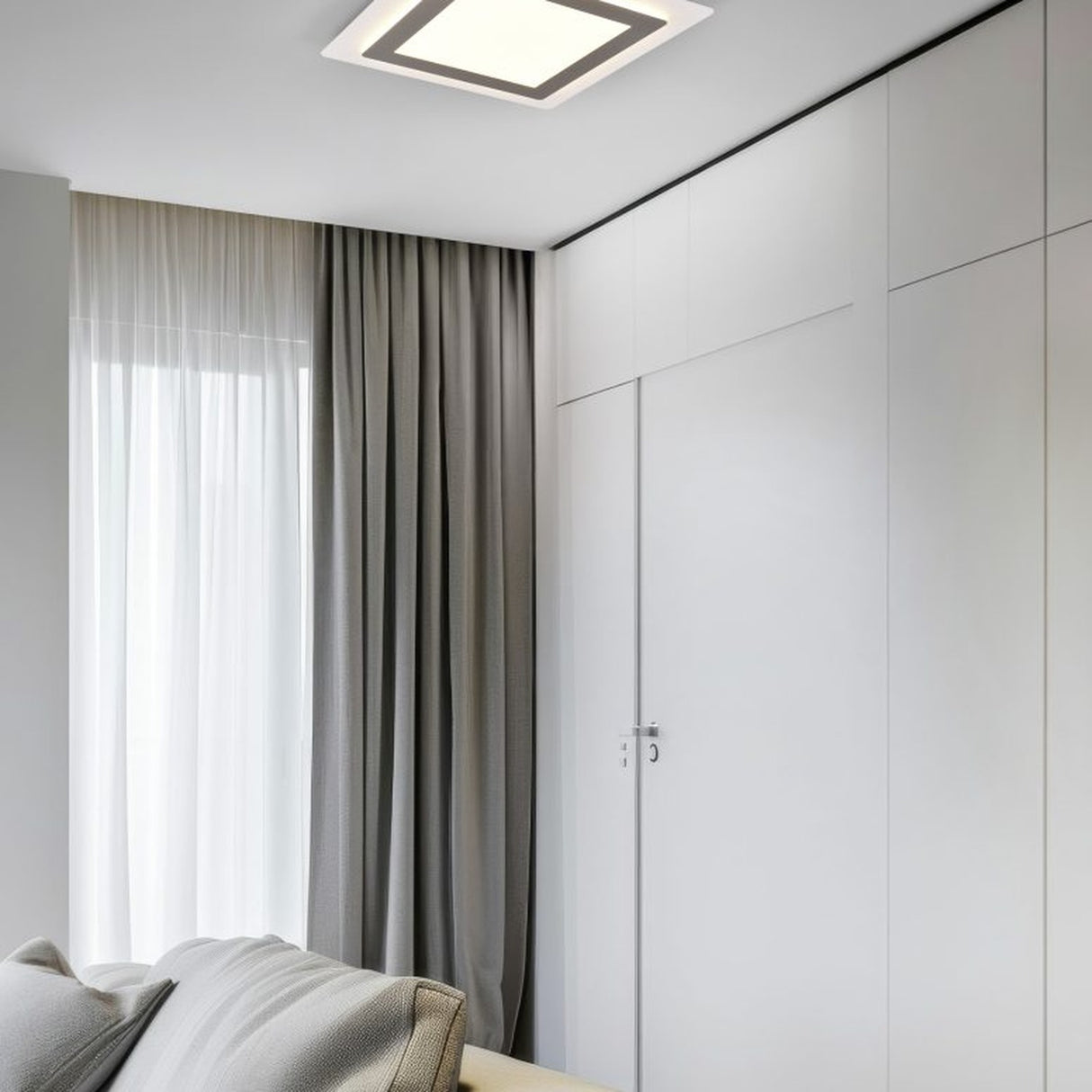 Morgan LED Square Ceiling Light – Satin Nickel