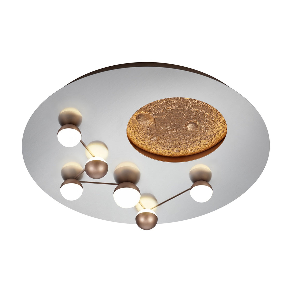 Zodiac LED Glass Ceiling Light – Brushed Aluminium