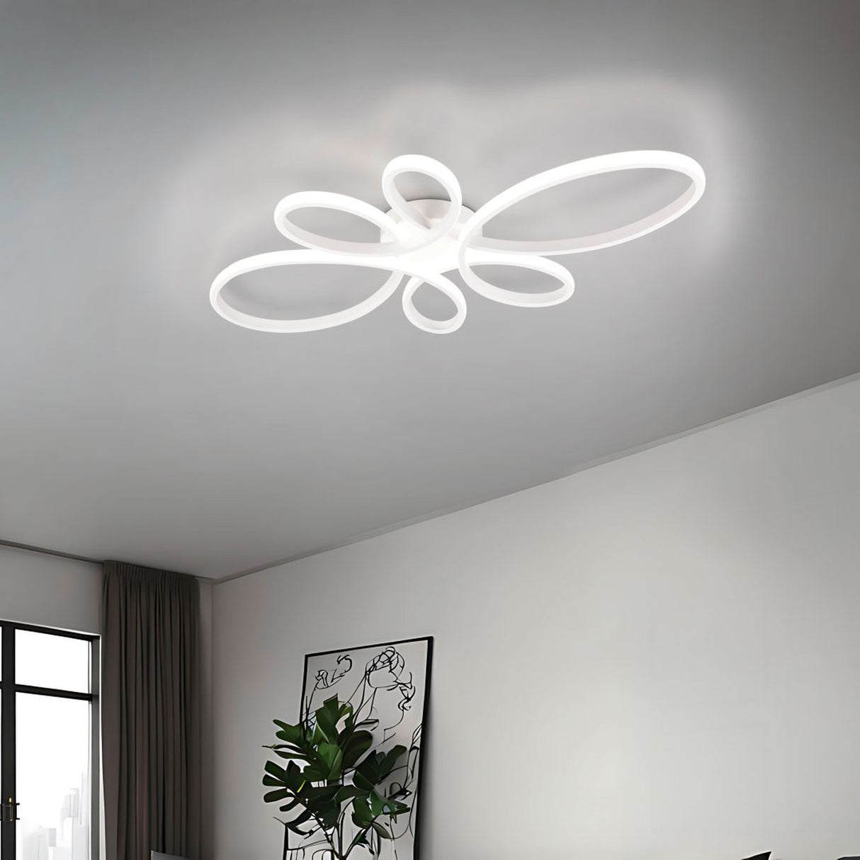 Fly 5 Light LED Circular Ceiling Light – Matt White