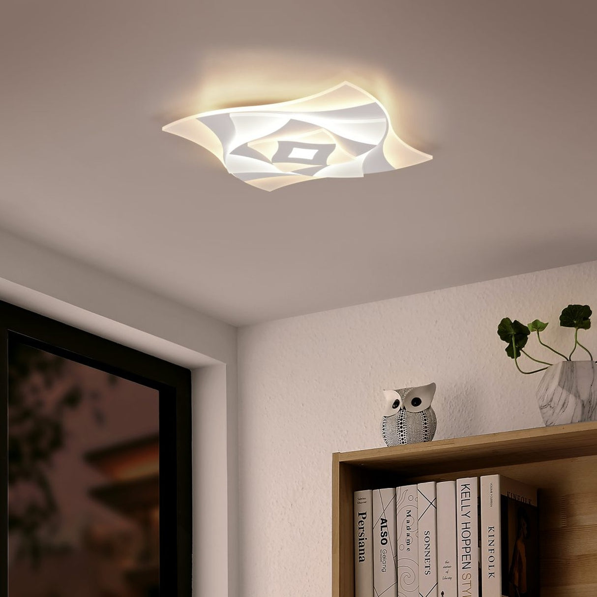 Akita LED Remote Control Ceiling Light – Matt White