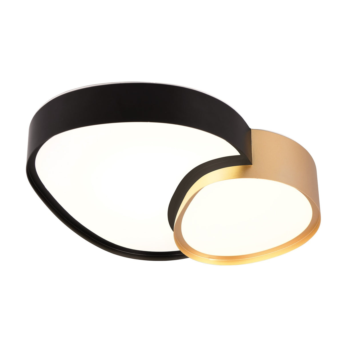 Rise 43.5cm LED Remote Control Ceiling Light – Black & Gold
