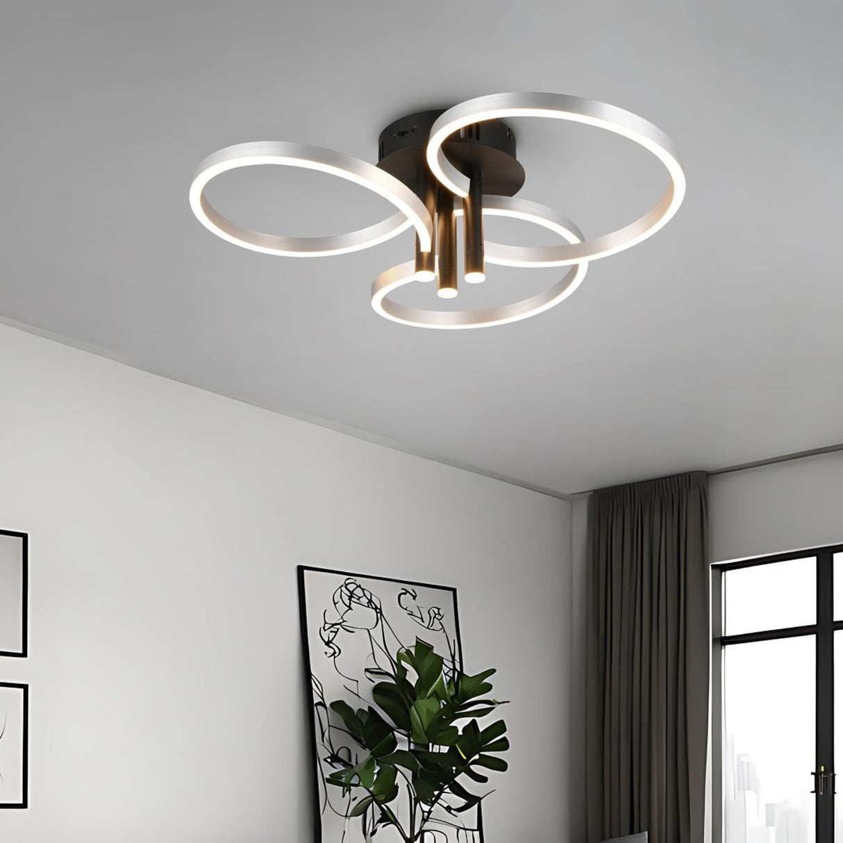 Caruso 3 Light LED Ceiling Light – Brushed Aluminium