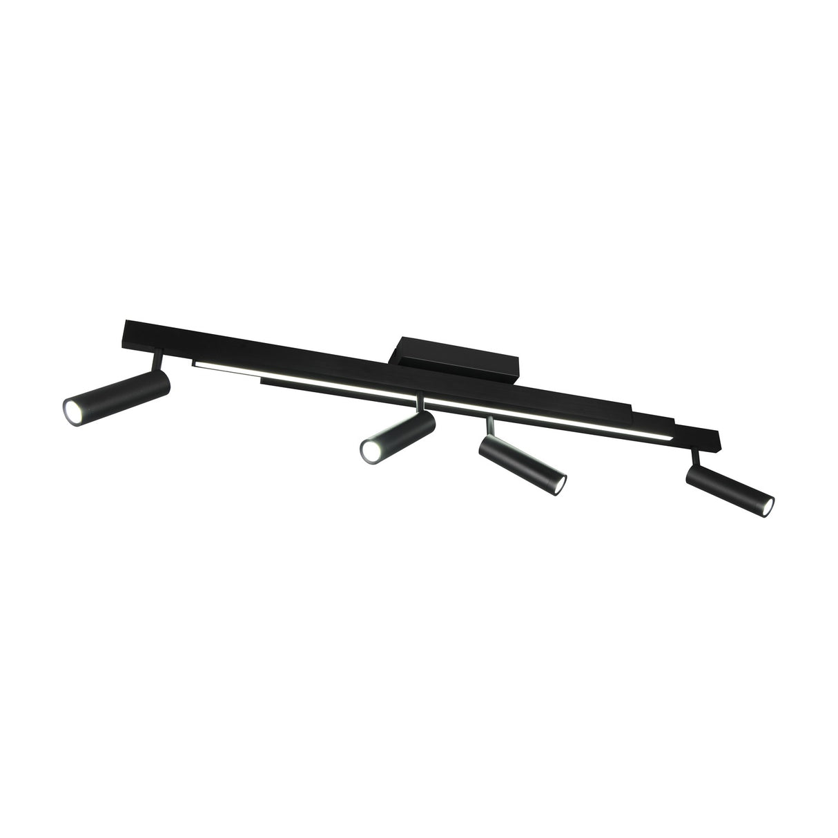 Zeno 5 Light LED Linear Ceiling Light – Matt Black