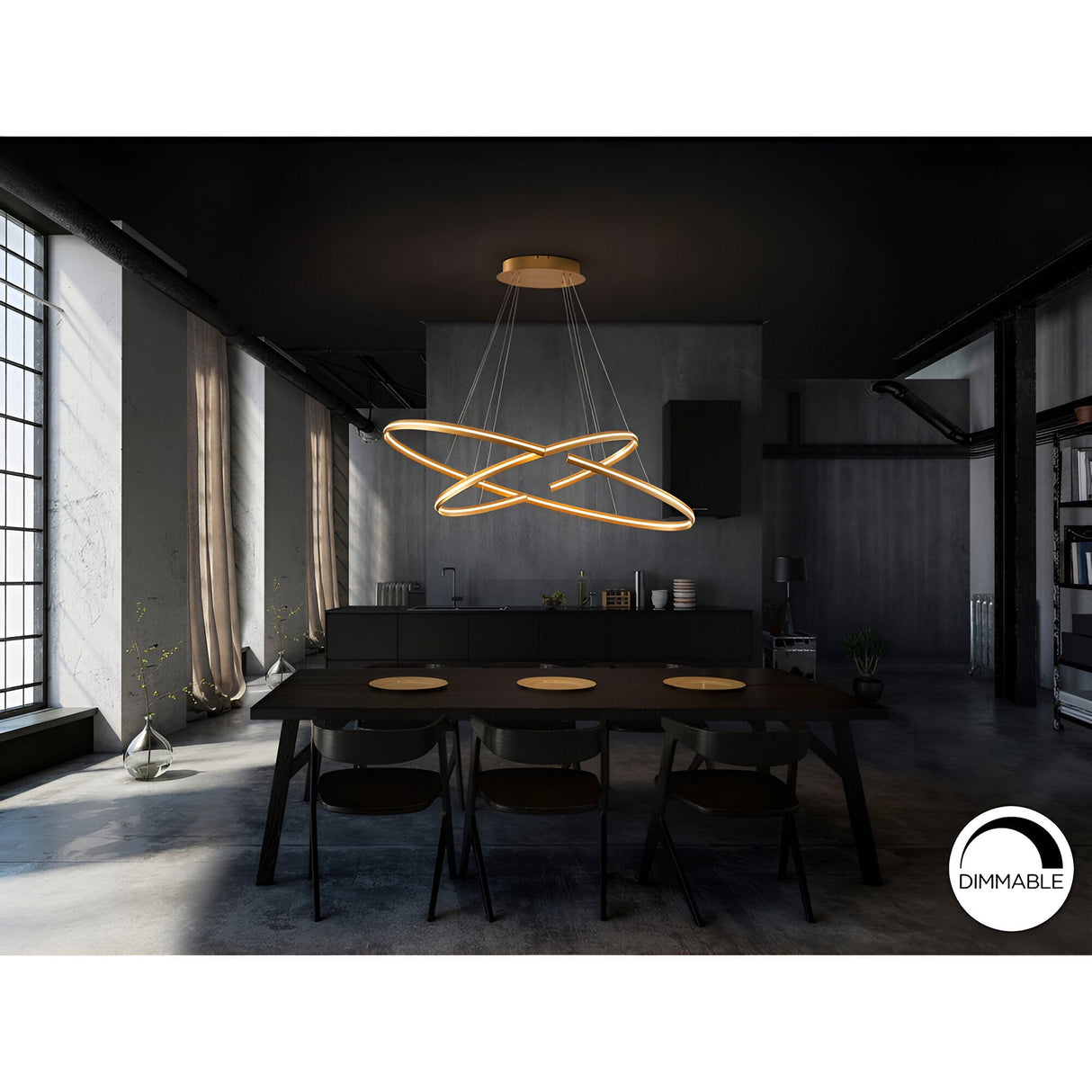 Elipse Dimmable LED Suspension Light 100K 3000K - Rose Gold