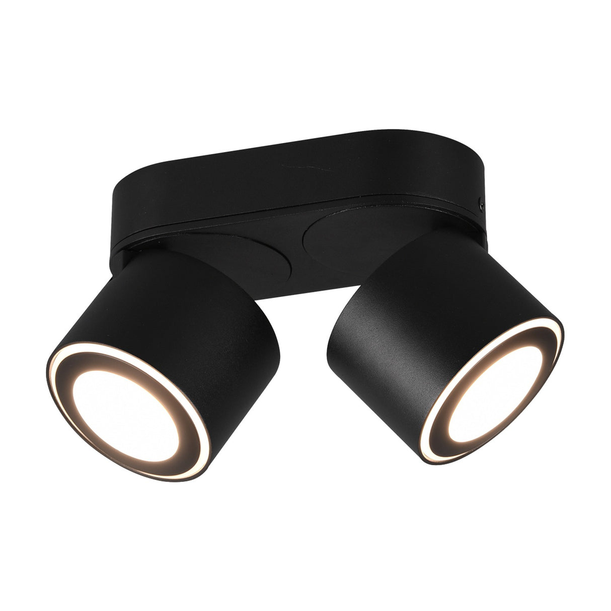 Taurus 2 Light LED Glass Ceiling Light – Matt Black