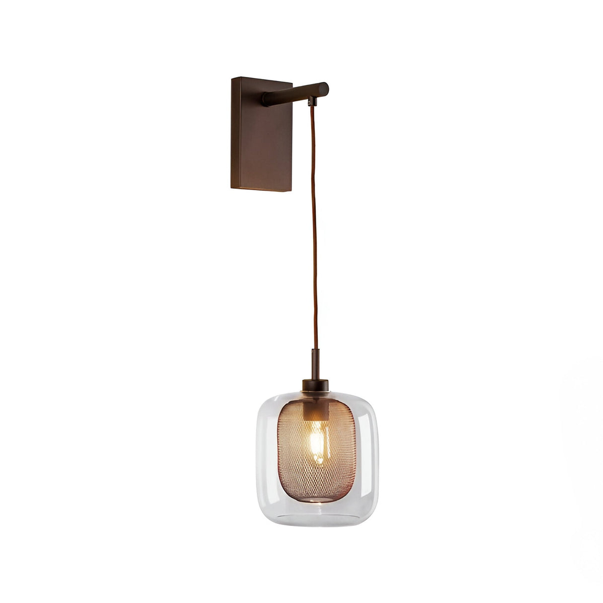 Fox Adjustable Glass & Metal Wall Light - Chocolate Brown