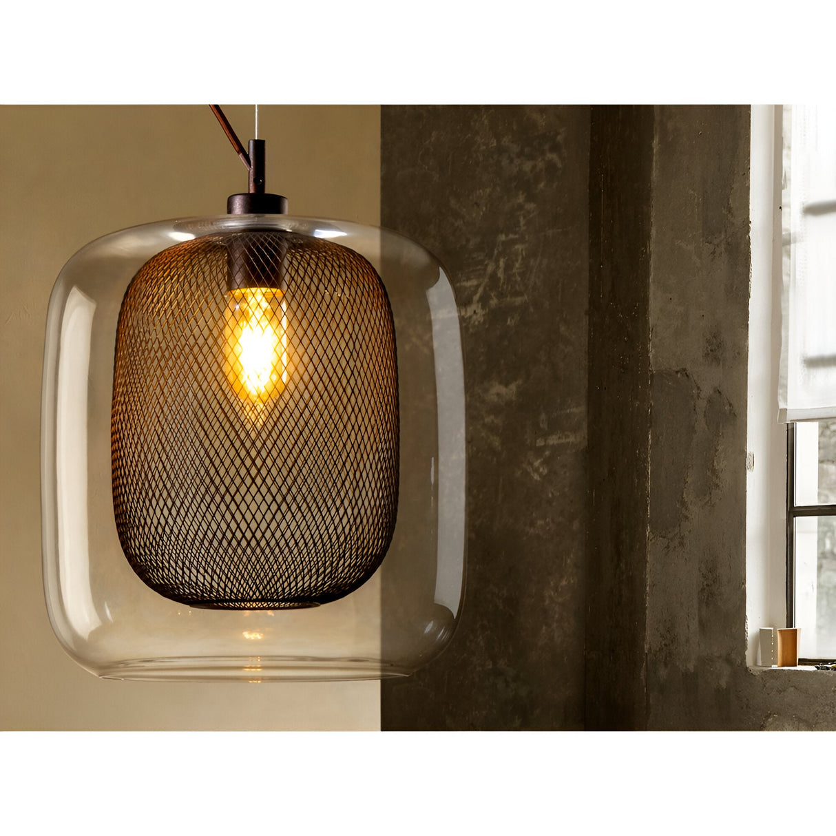 Fox Large 1 Light Glass Pendant - Chocolate Brown