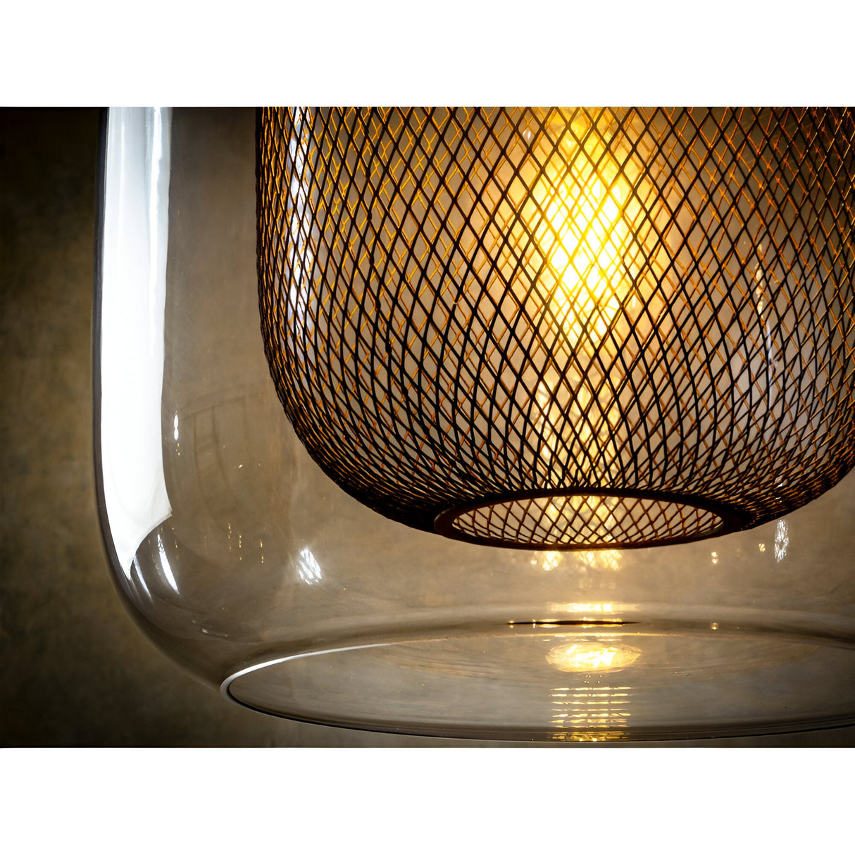 Fox Large 1 Light Glass Pendant - Chocolate Brown