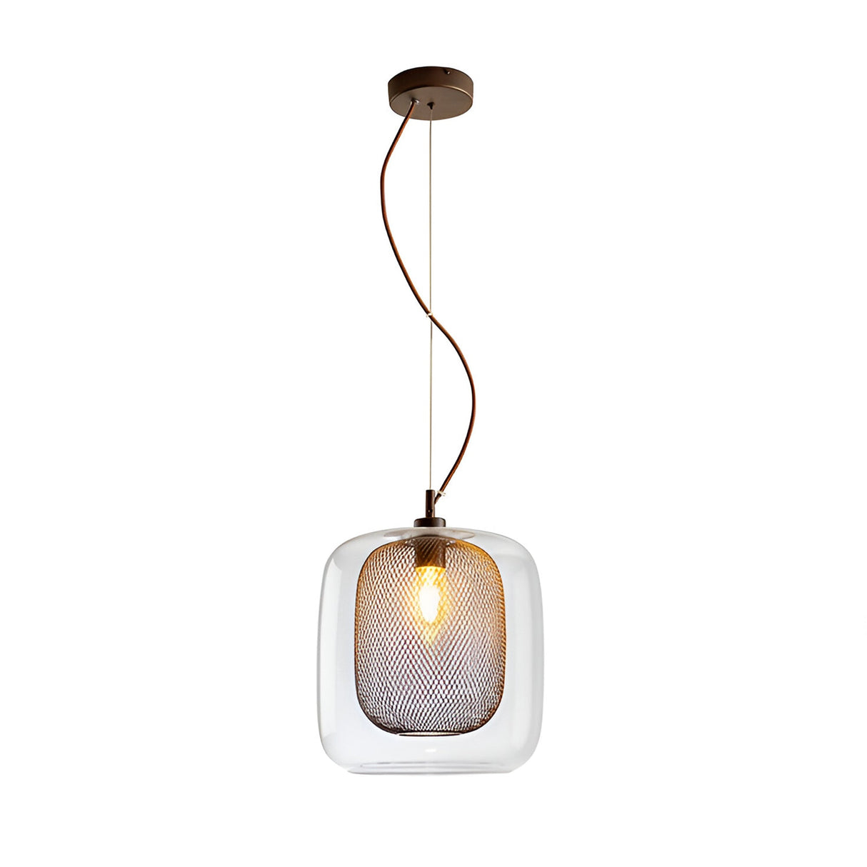 Fox Large 1 Light Glass Pendant - Chocolate Brown
