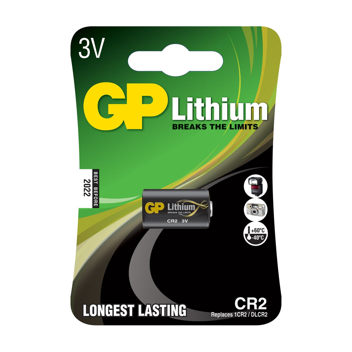 GP CR2 3V Lithium Photo Battery, Single Cell