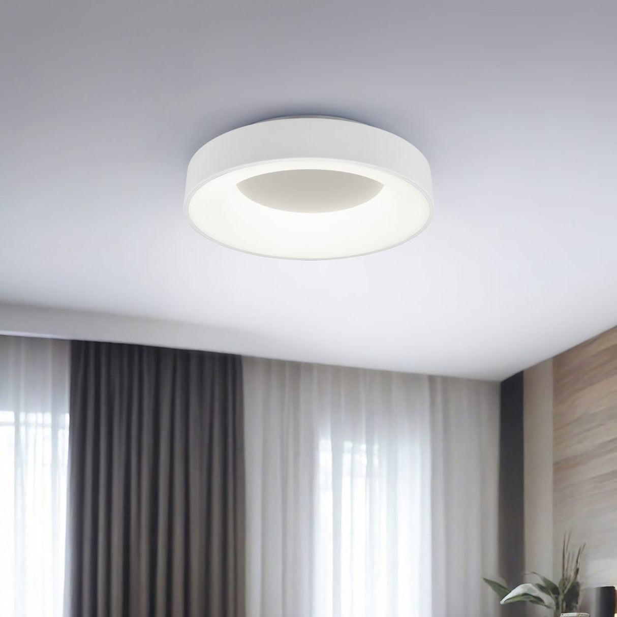 Girona LED Circular Ceiling Light – Matt White