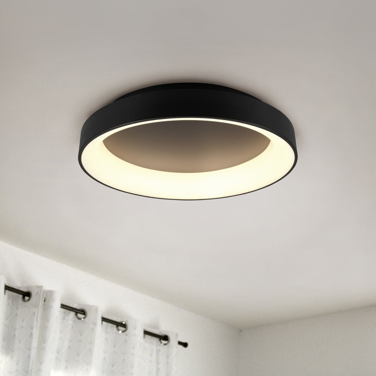 Girona LED Circular 60cm Ceiling Light – Matt Black