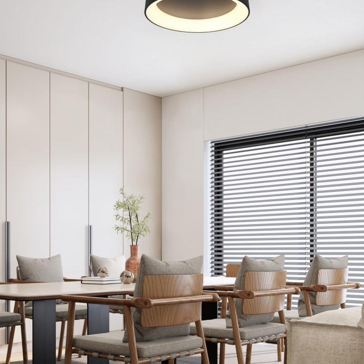 Girona LED Circular 60cm Ceiling Light – Matt Black