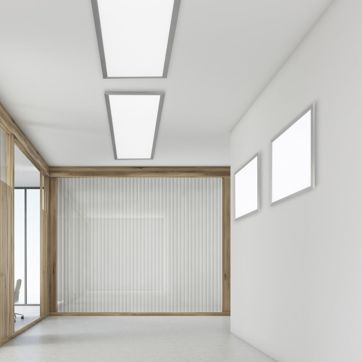Phoenix LED Glass Panel 45cm Ceiling Light – Satin Nickel