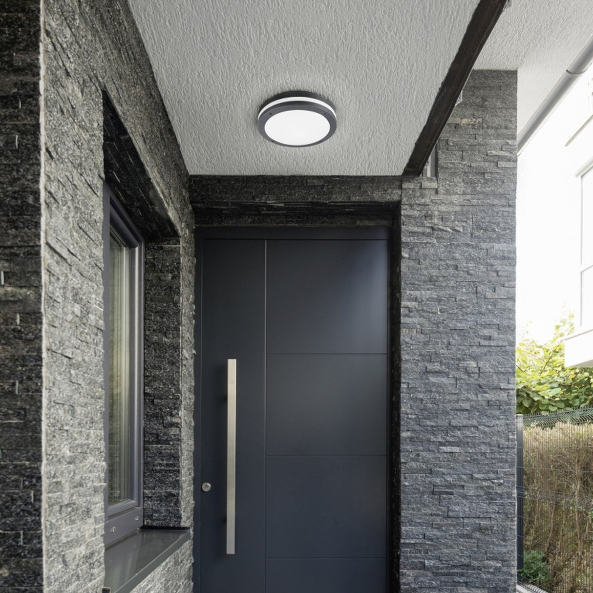 Piave LED Round PIR Ceiling Light – Anthracite