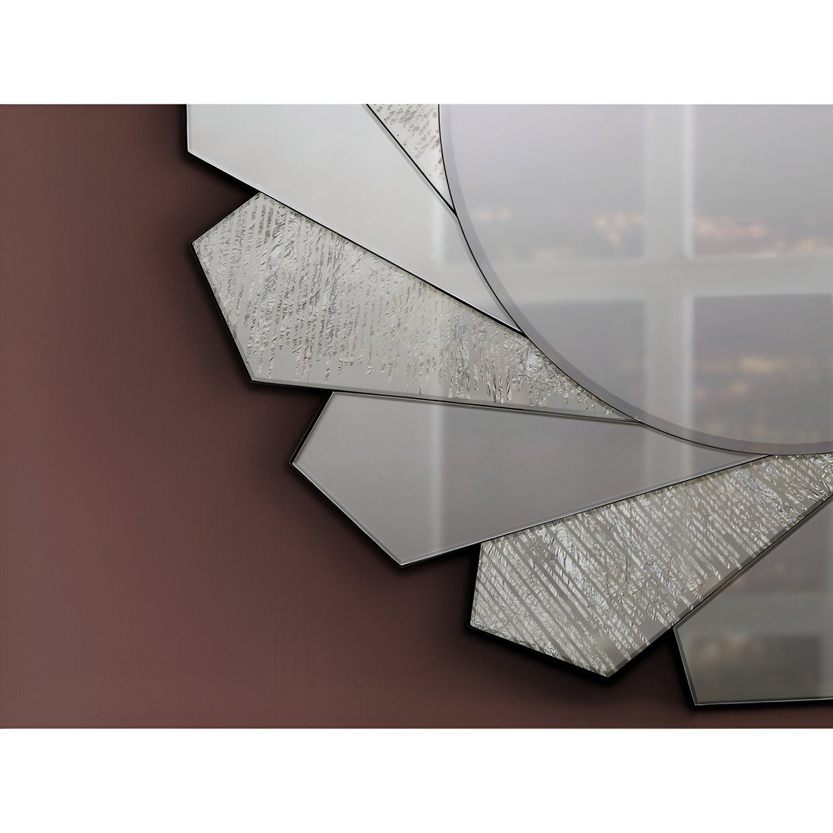 Flavia Beaded Circle Wall Mirror Silver - 100cm