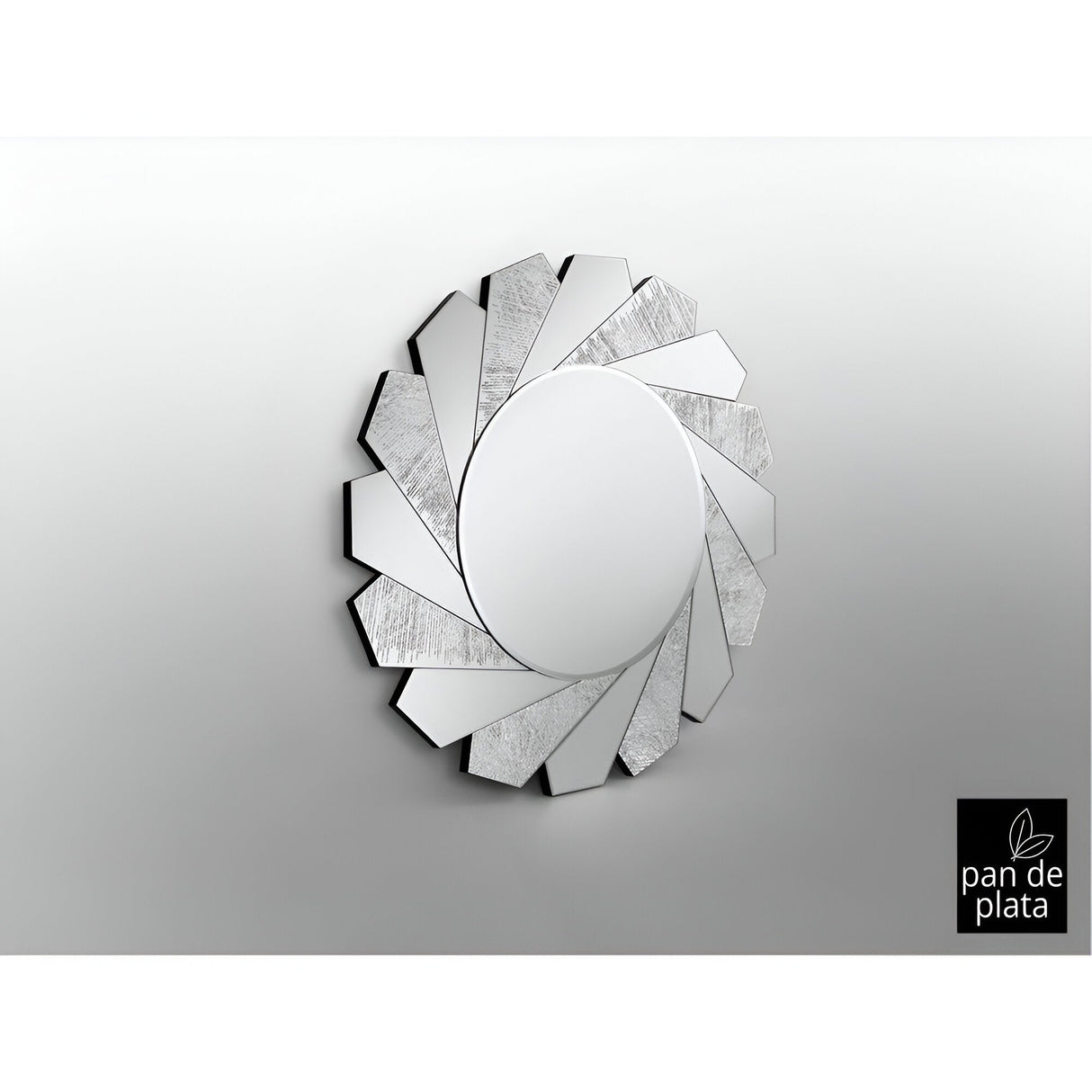 Flavia Beaded Circle Wall Mirror Silver - 100cm