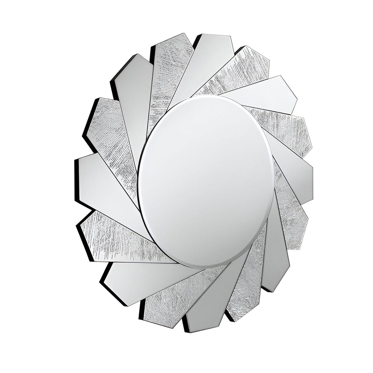 Flavia Beaded Circle Wall Mirror Silver - 100cm