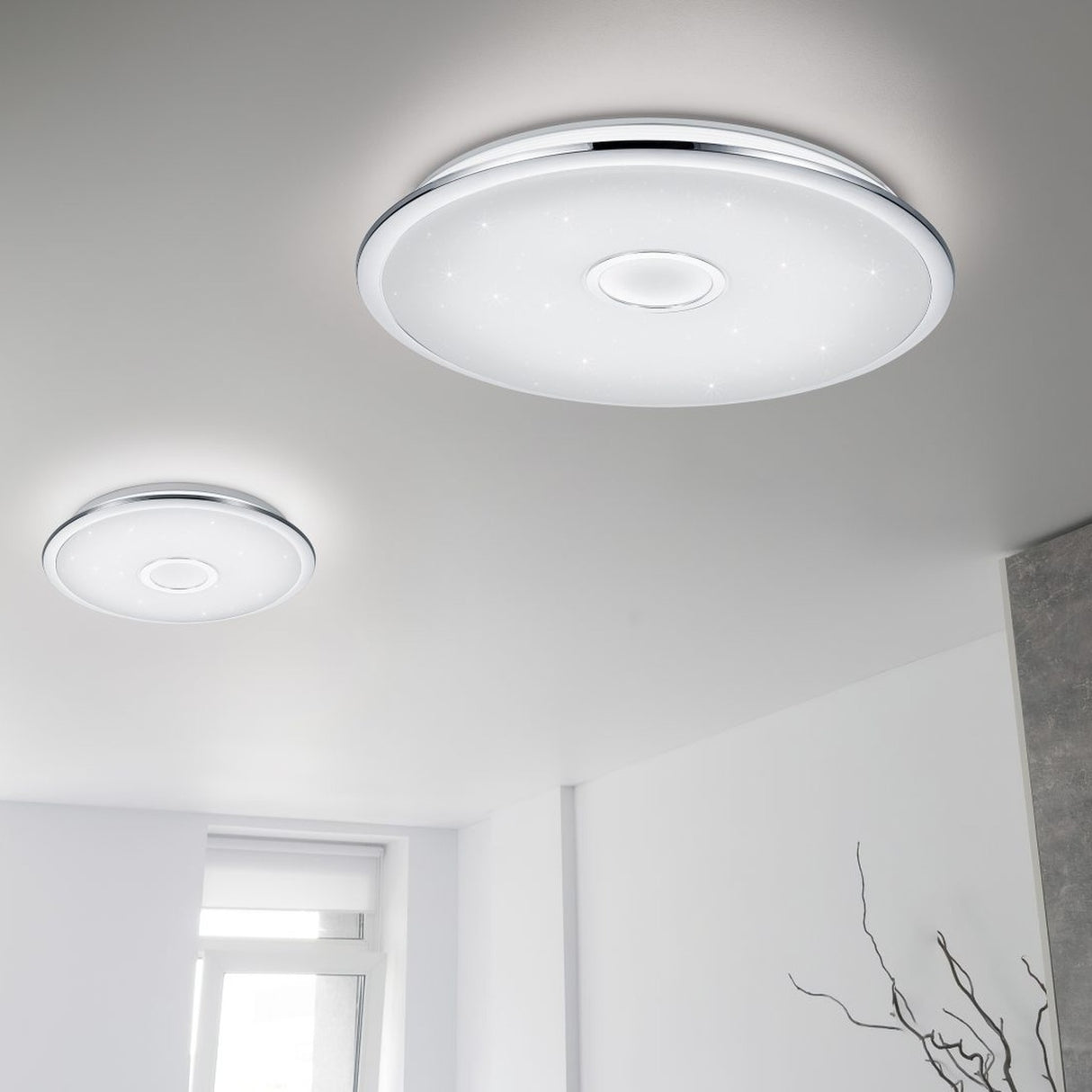 Osaka LED Remote Control Glass Ceiling Light – Chrome